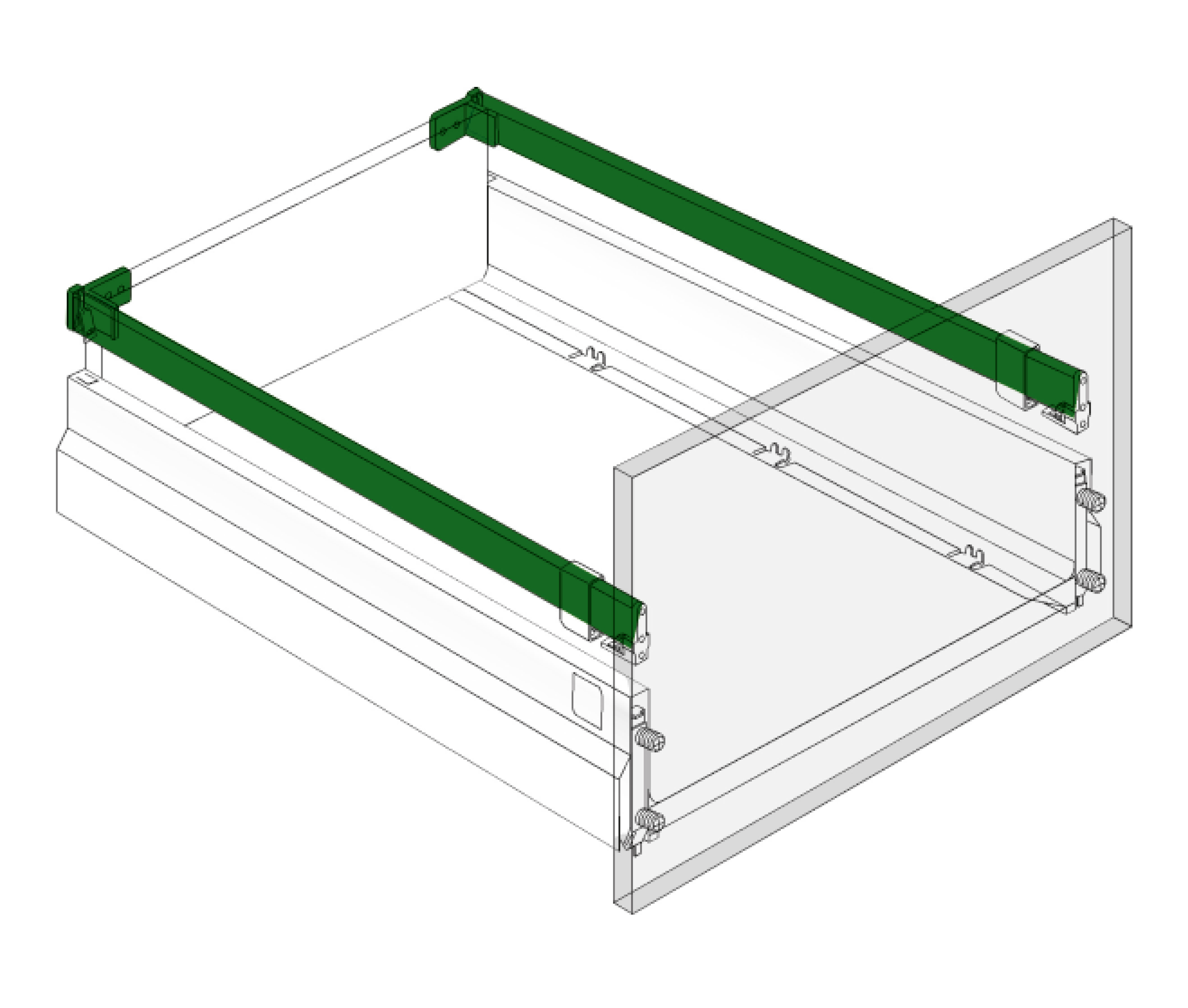 Релинг прямоугольный 450мм, белый Релинг прямоугольный 450мм, белый