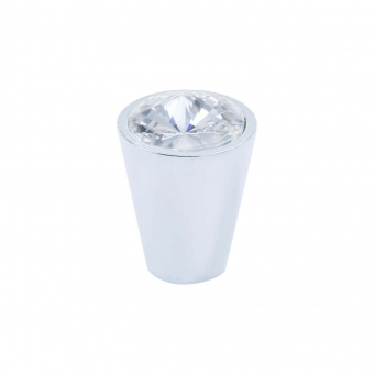 Ручка-кнопка d=17мм, хром с прозрачным кристаллом