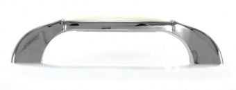 Ручка-скоба L=96мм с белой вставкой, хром