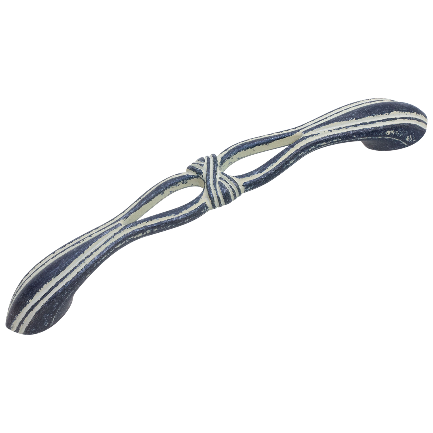 Ручка-скоба L=96мм, слоновая кость с черной патиной