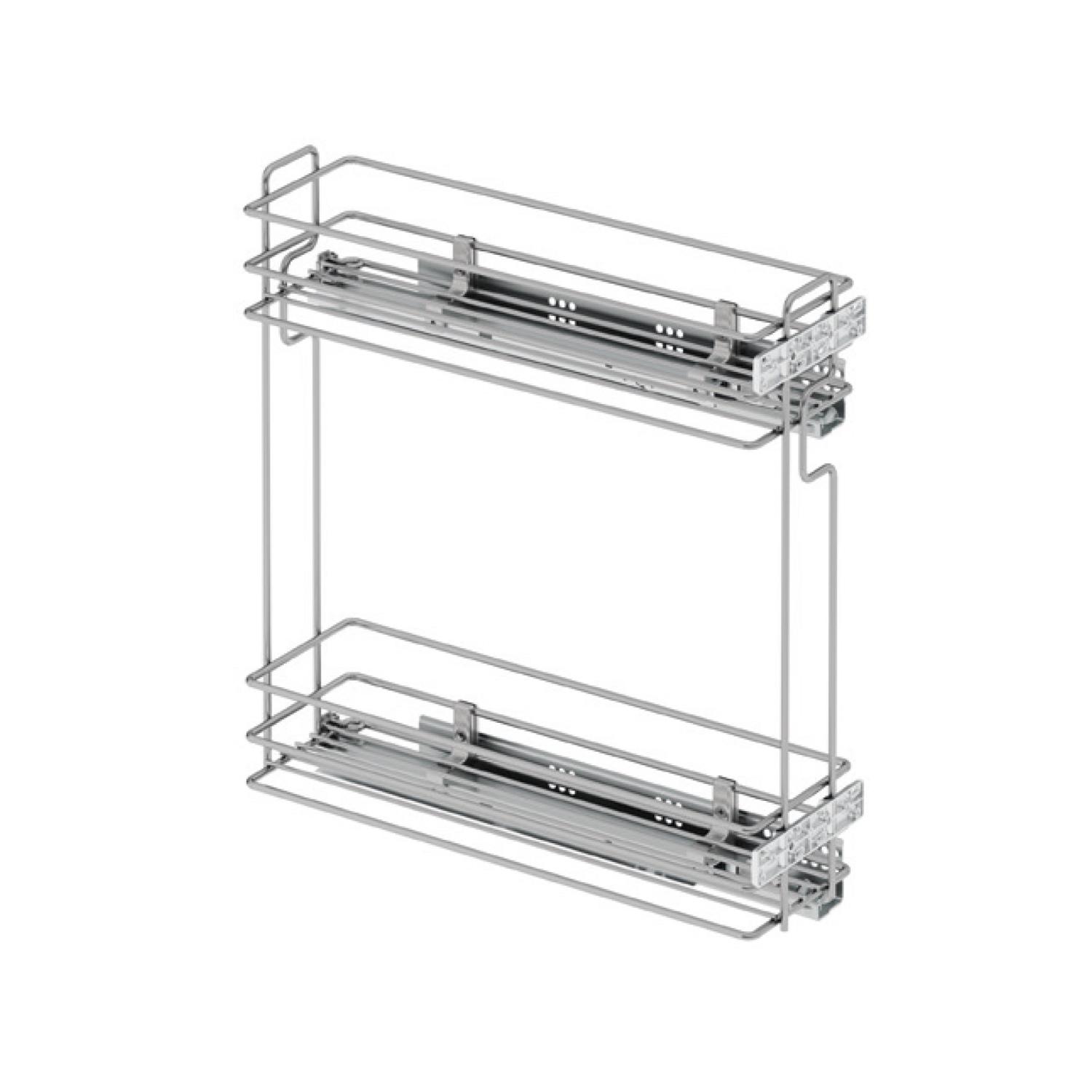 2х-ур. реш.емкость 200мм правая на напр.Blum с крепл.к фасаду, разд./бут., хром 2х-ур. реш.емкость 200мм правая на напр.Blum с крепл.к фасаду, разд./бут., хром