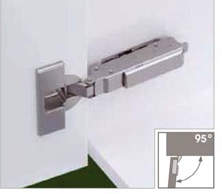 Петля Tiomos вкладная 90/95° для утолщ. фасадов до 36мм со встр. амортизатором