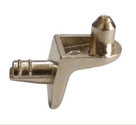 Полкодержатель для деревянных полок с гориз.фикс, с доп.упором, со штоком D5мм, никель