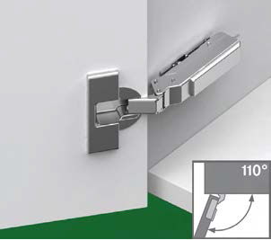 Петля Tiomos вкладная 90/110° без амортизатора