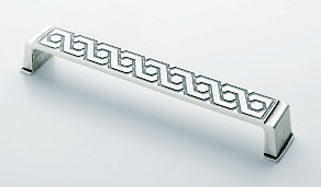 Ручка-скоба с плетением "косичка" L=160мм, античное серебро