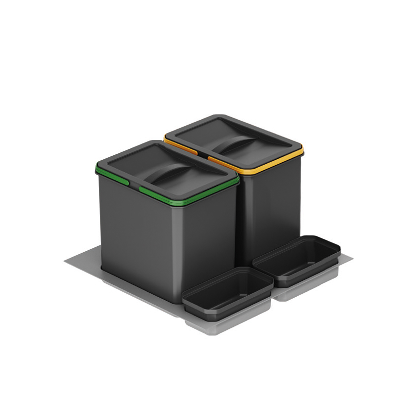 Система контейнеров д/мусора V12+12+1+1л в выдв.ящ.(шк.600), антрацит