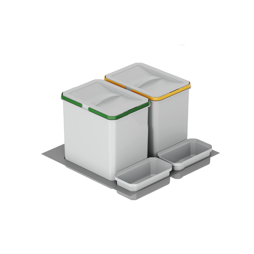 Система контейнеров д/мусора V16+16+1+1л в выдв.ящ.(шк.600), серый