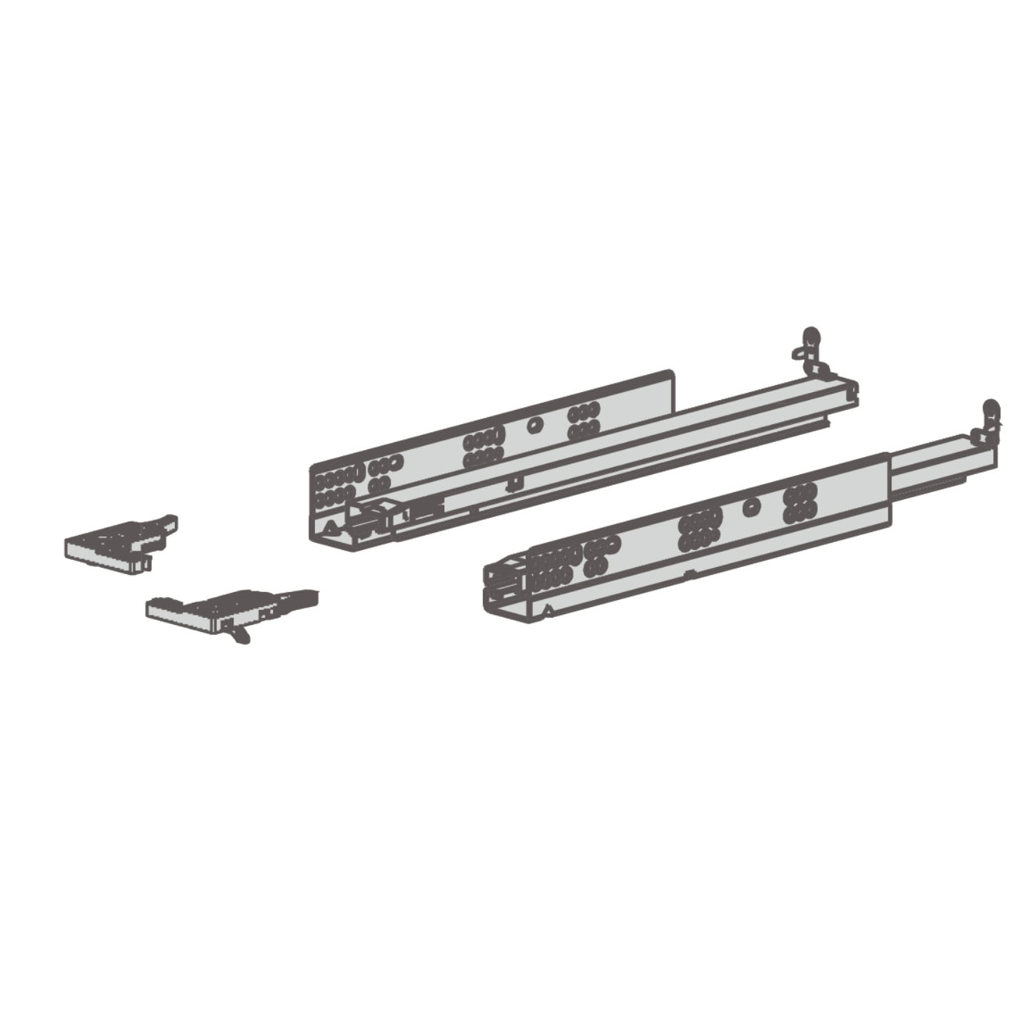 К-т скрытых напр.Slimbox 450мм полн.выдв+аморт.с креп.комп.