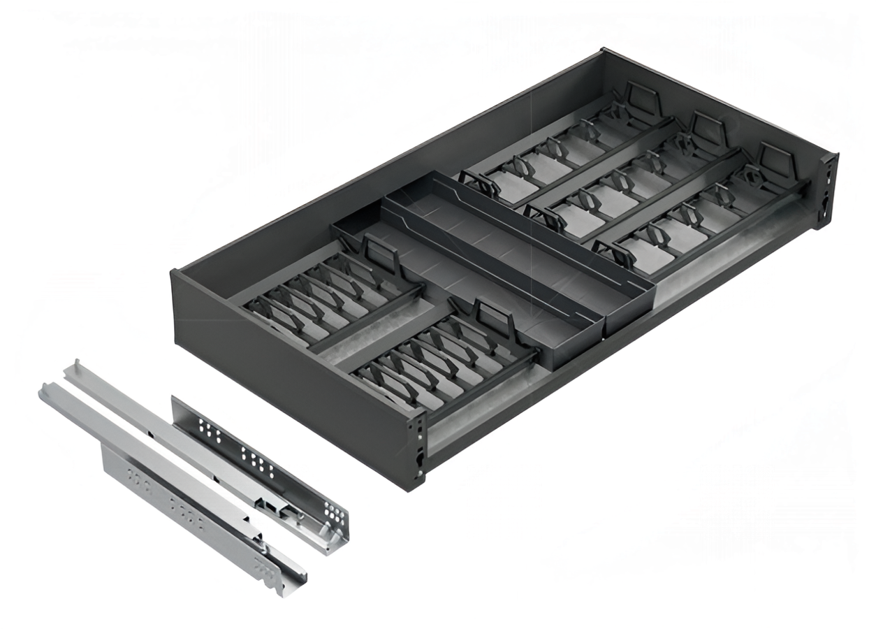 К-т многофункционального ящика LAMBO L=900мм, H=134мм, на напр. с аморт., т - серый