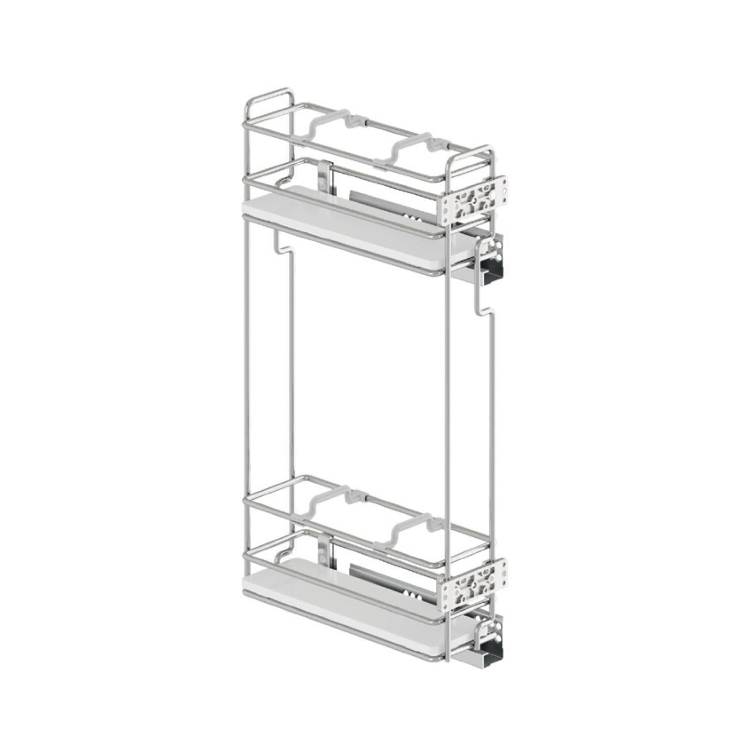 2х-ур. реш.емкость 150мм правая в верх.шкаф L300мм,напр.Blum, дно-ЛДСП, креп/фас.,разд/бут., хром 2х-ур. реш.емкость 150мм правая в верх.шкаф L300мм,напр.Blum, дно-ЛДСП, креп/фас.,разд/бут., хром