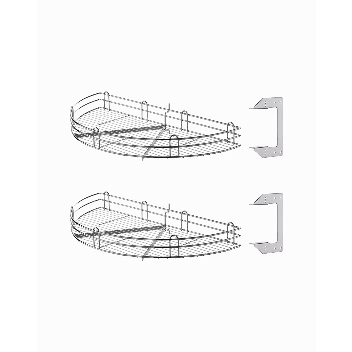 Поворотный мех-зм из 2-х реш.полок в угл.шкаф 660мм под фасад 400мм, хром Поворотный мех-зм из 2-х реш.полок в угл.шкаф 660мм под фасад 400мм, хром