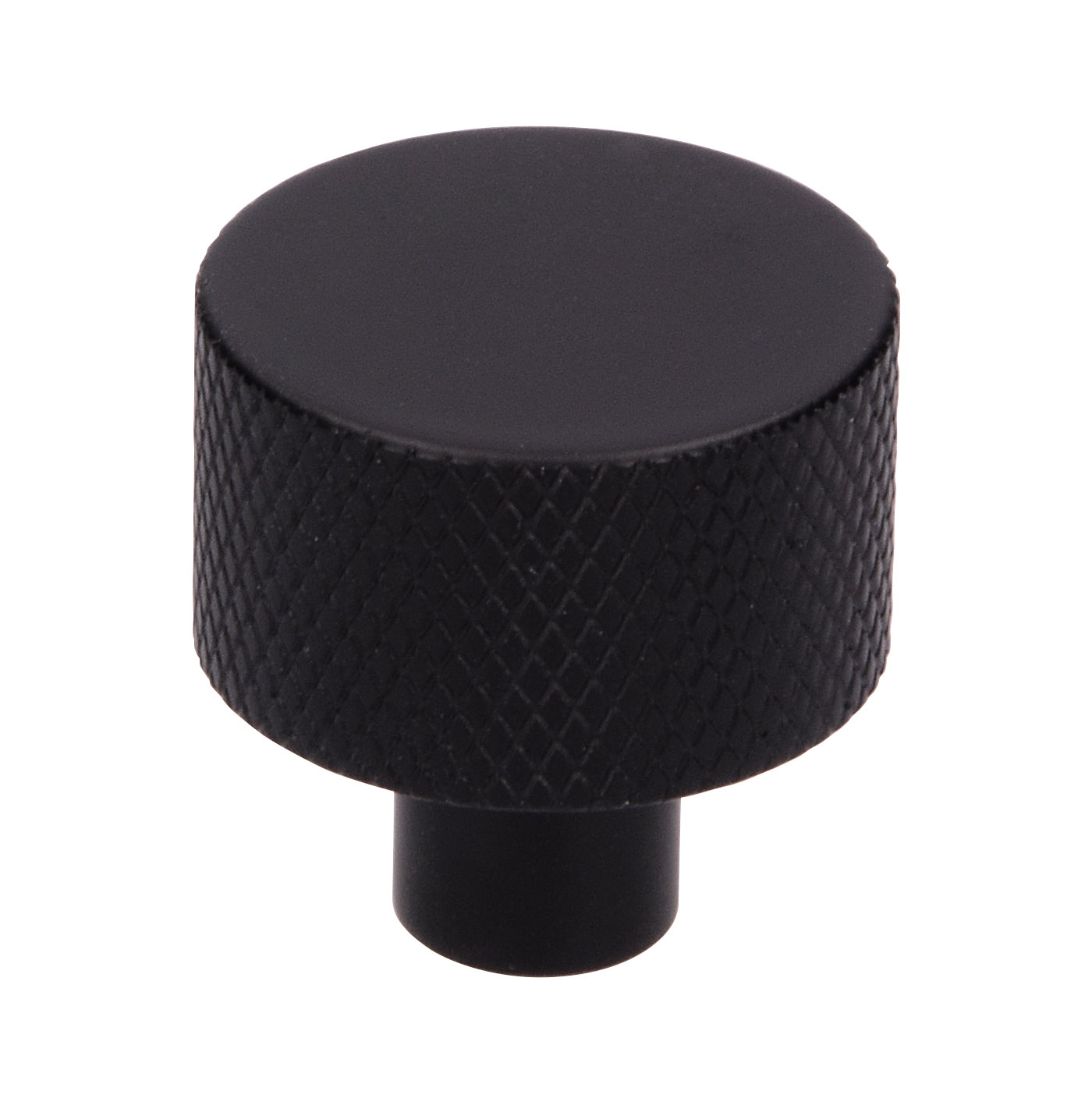 Ручка-кнопка D24мм с насечками, черный матовый