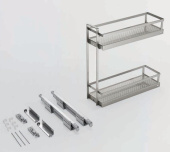 2х-ур. бутылочница ChampagneRose 200мм, H480мм, с напр-ми (креп. слева), шампань