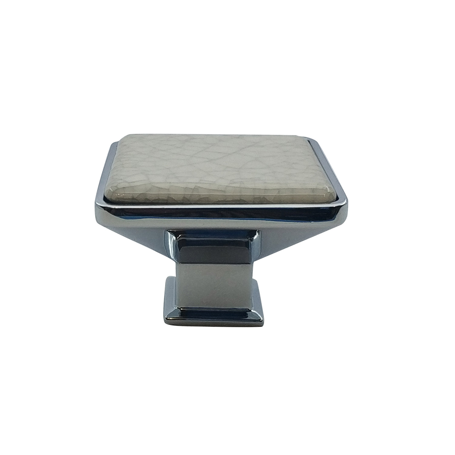 Ручка-кнопка со вставкой под натуральную керамику, хром Ручка-кнопка со вставкой под натуральную керамику, хром