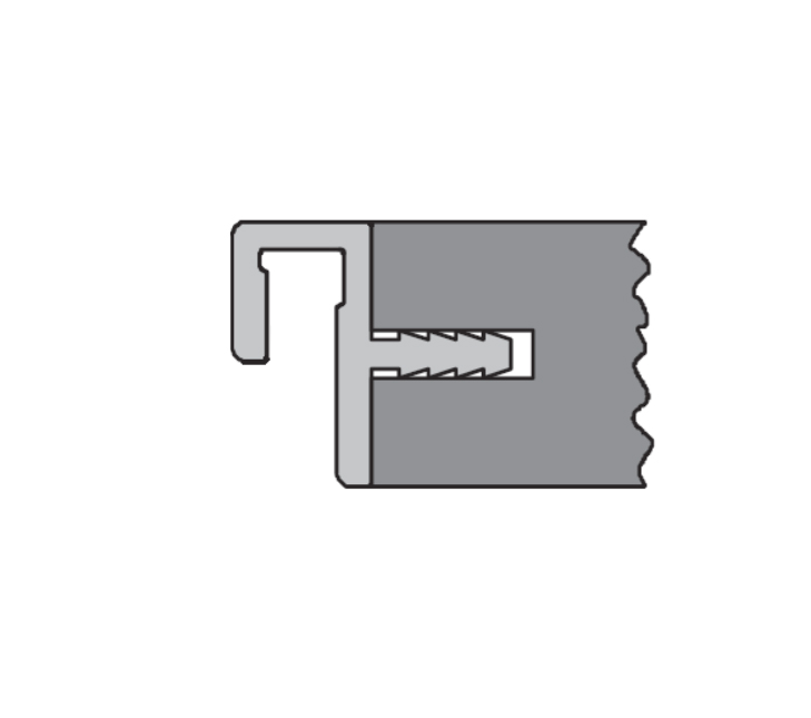 Верхний профиль алюминиевый L=2.5м для одинарных дверей