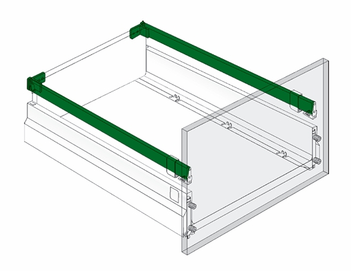 Бок.рейка 7607 500/495мм металлик