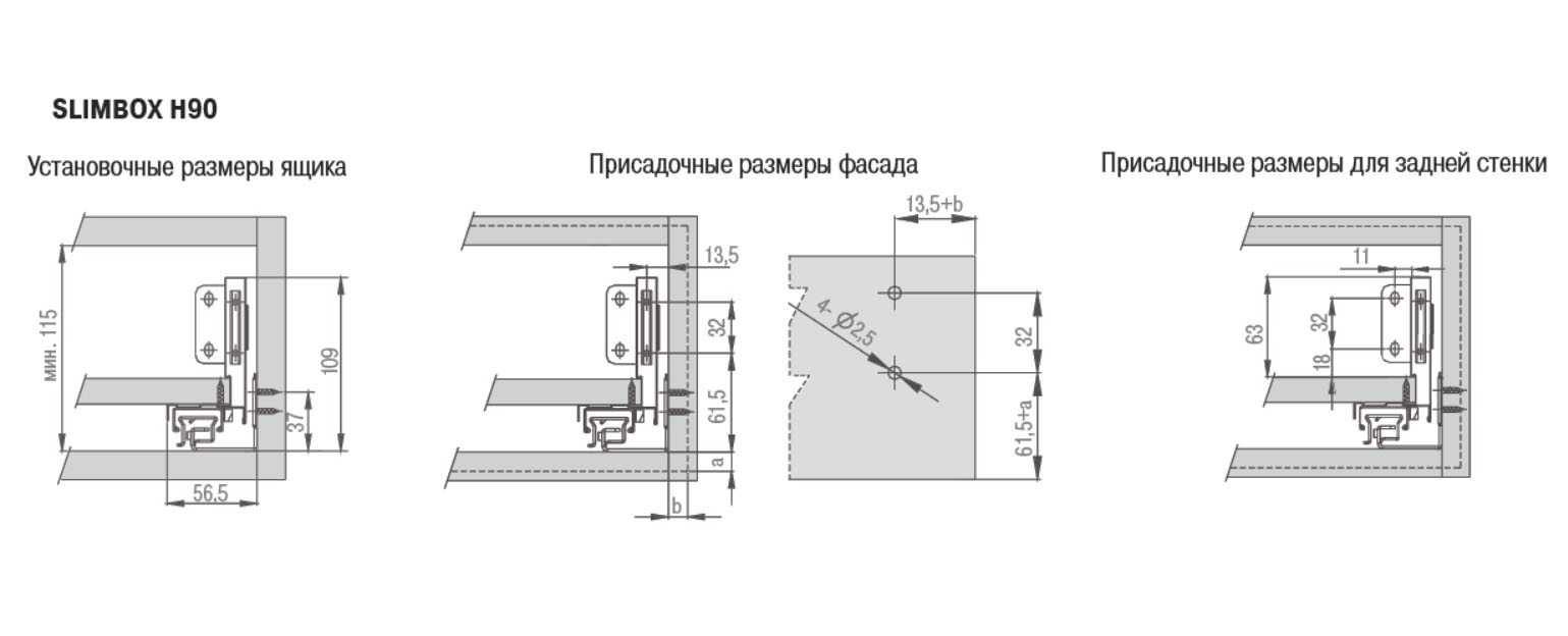 Мебельная фурнитура размеры