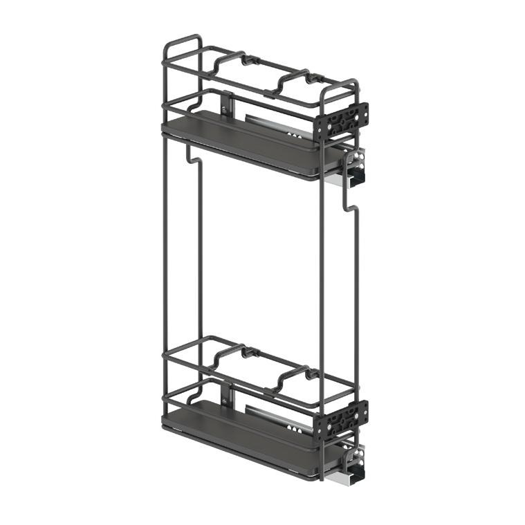 2х-ур. реш.емкость 150мм правая в верх.шкаф L300мм,напр.Blum, дно-ЛДСП, креп/фас.,разд/бут.,антрацит 2х-ур. реш.емкость 150мм правая в верх.шкаф L300мм,напр.Blum, дно-ЛДСП, креп/фас.,разд/бут.,антрацит