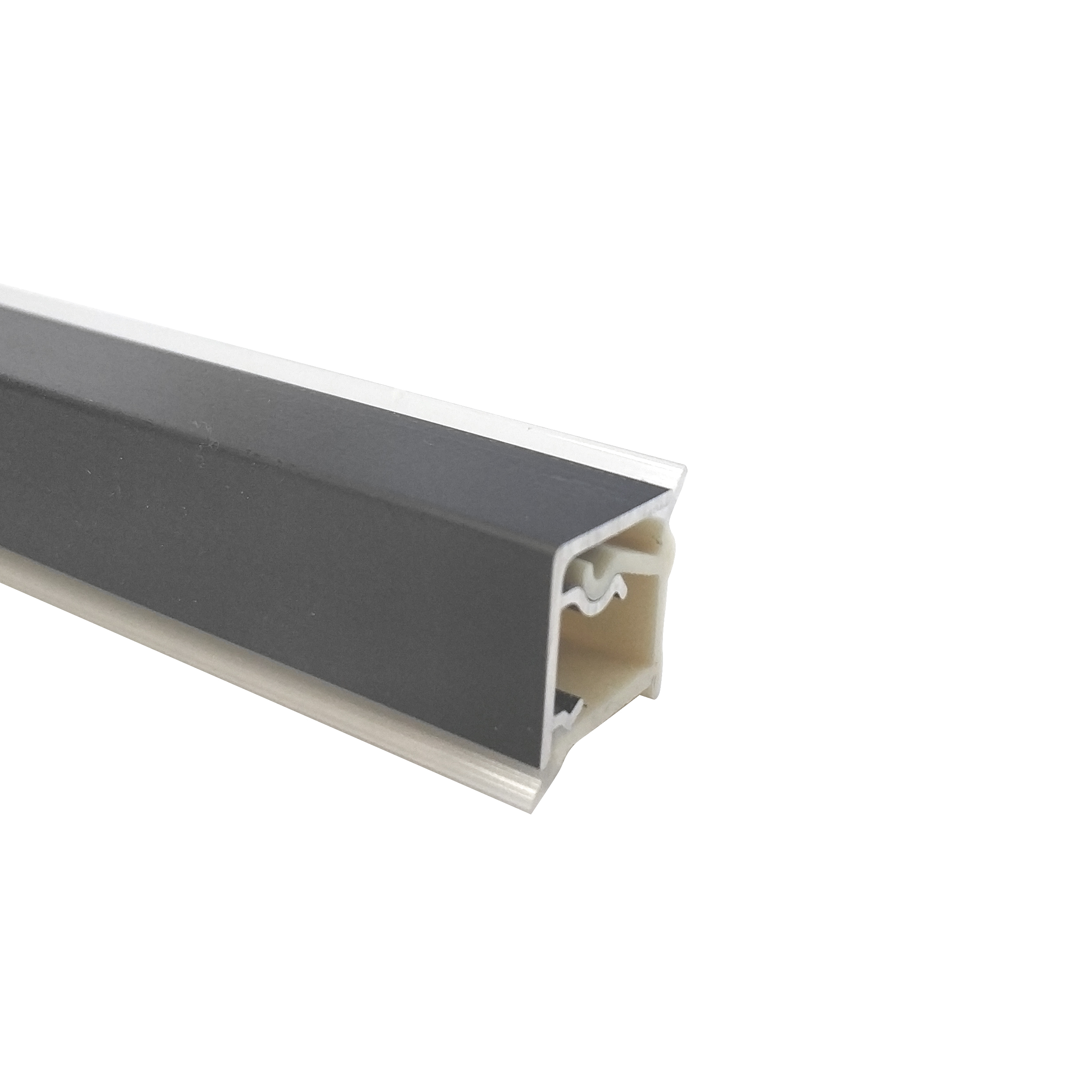 Профиль пристеночный L=4.2м 15x15 мм, анодированный черный матовый Профиль пристеночный L=4.2м 15x15 мм, анодированный черный матовый