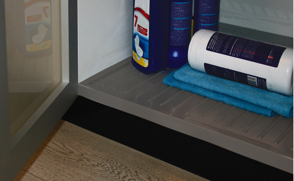 Пласт.подложка д/ящика под раковиной,1000/16мм,серая матовая