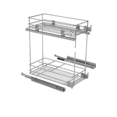 2х-ур. реш.емкость 450мм H484мм с креп.к фасаду, на напр.Hettich част.выдв.с амортиз., хром 2х-ур. реш.емкость 450мм H484мм с креп.к фасаду, на напр.Hettich част.выдв.с амортиз., хром