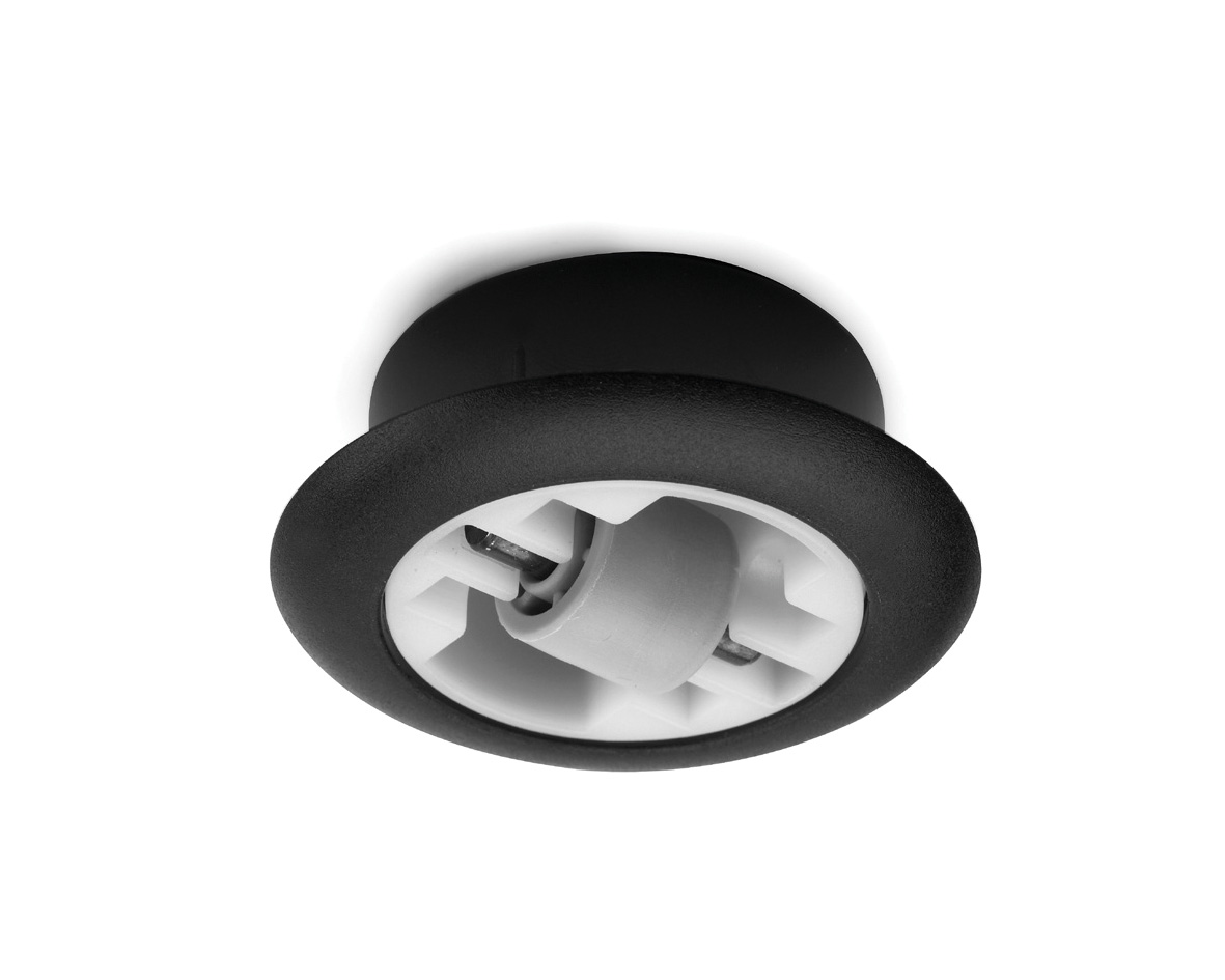 Опора колесная, поворотная, черная