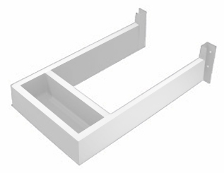 П-образное ограждение ящика под раковину с лотком 181x315x83, белый