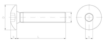 Винт с п/круг.головкой М8х20под шестигранникS5,цинк(013.01a)