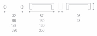 Ручка-скоба L=32мм, матовый хром