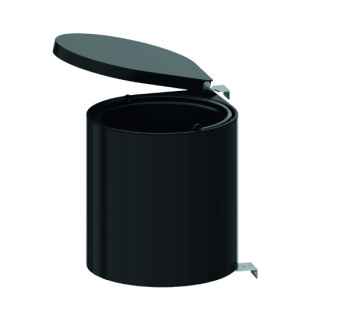 Ведро круглое для мусора V10л, D300мм, H380мм, черный