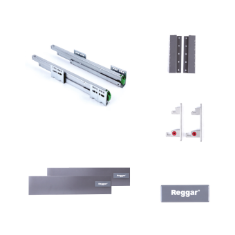 К-т креплений передней панели 84мм под прямоуг.релинг д/Reggar D-BOX H=164мм, белый