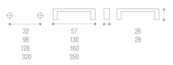 Ручка-скоба L=32мм, матовый никель