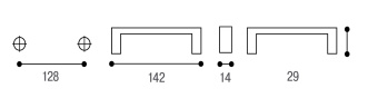 Ручка-скоба L=128мм, платина