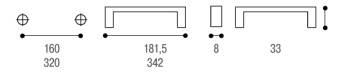 Ручка-скоба L=160мм, хром