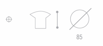 Ручка круглая D=85мм, L=64мм, хром