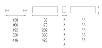 Ручка-скоба L=160мм, черный титан, NOX