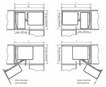 Поворотно-выдв.мех-зм LAMBO в угловой шкаф от 900мм, правый, т-серый