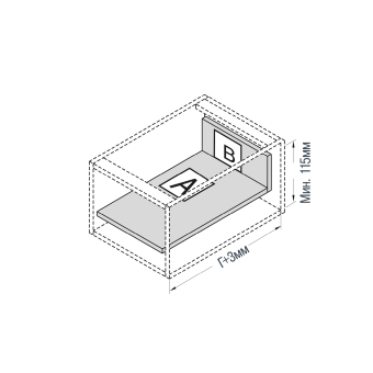 К-т тонкостенного ящика D-BOX H=84мм L=350мм на напр. с аморт., графит