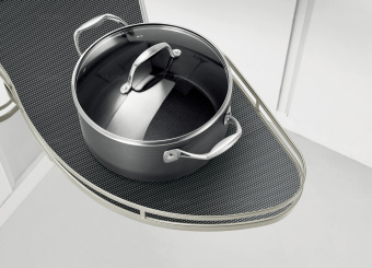 2х-ур. мех-зм ChampagneRose в угловой шк., левый, фасад 450мм, с амортиз., шампань