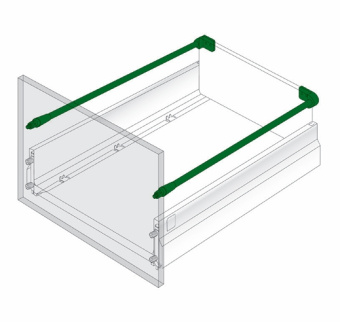 Крепление кругл.продольн.релинга к задн.стенке левое черное