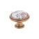 Ручка-кнопка d=35мм с керам.вставкой, бронза"Орваль"/бежевый с коричн.узором