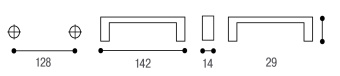 Ручка-скоба L=160мм, платина