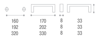 Ручка-скоба L=192мм, серо-коричневый