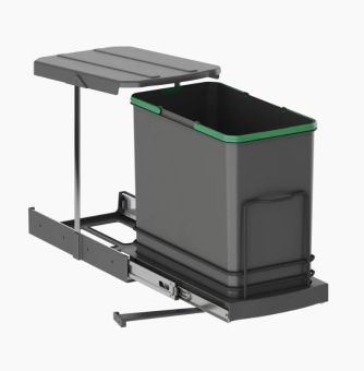 Ведро прямоугольное д/мусора на телеск.напр. V24л, H400мм, 260х440мм, антрацит