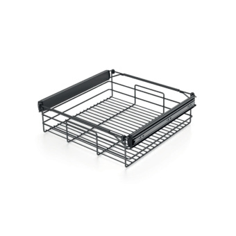 Решётчатая выкатная ёмкость для белья L=450-600мм с амортизатором, антрацит