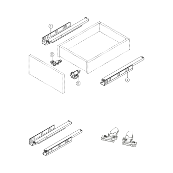 К-т скрытых напр. L=400мм Reggar полн.выдв+аморт.с креп.комп. 3D регул.