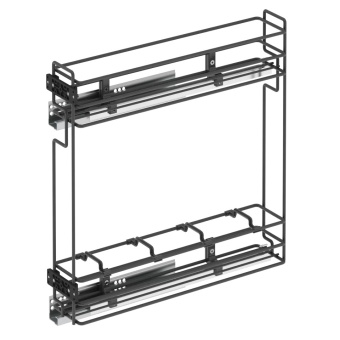 2х-ур. реш.емкость 150мм правая, напр.Blum част/выдвиж.,креп/фас.,разд/бут., антрацит