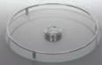 Стеклянная полка с релингом d= 450мм для барной стойки, ст.медь