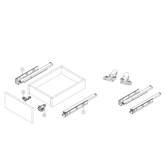 К-т скрытых напр. L=250мм Reggar Push to open, полн.выдв. 3D регул. 