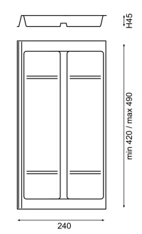 Лоток д/крупн. кух.принадл.Combi 715 (240x490x45),односторонний, темно-серый
